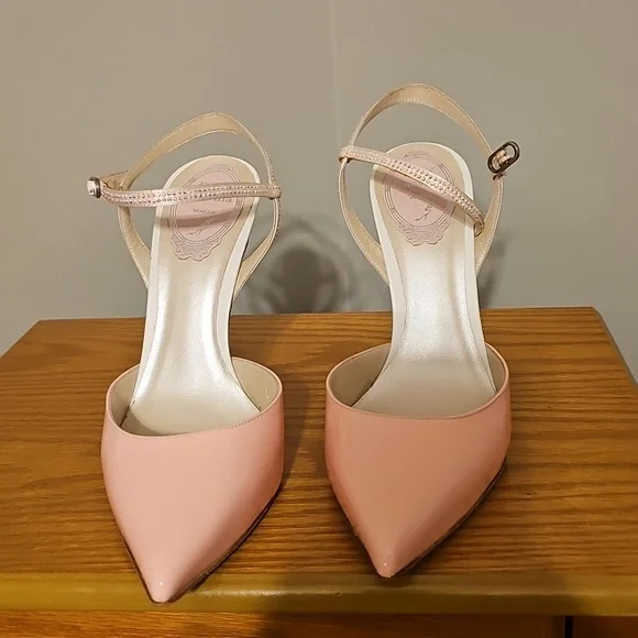 Rene Caovilla Swarovski Embellished Pink/white Heels - Picture 3 of 9